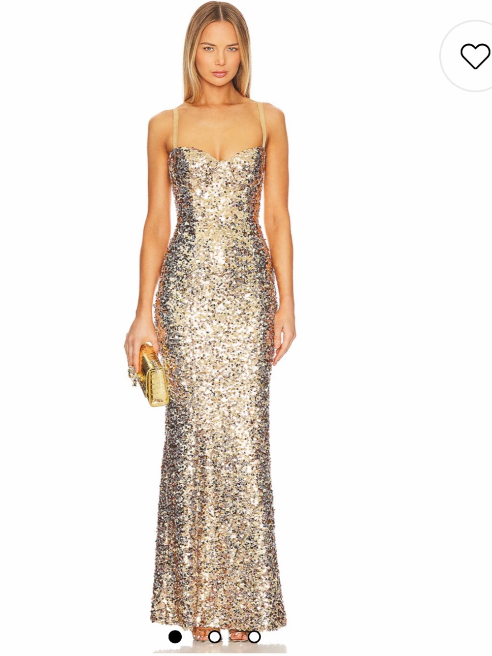 V Chapman Ruby Gold sz 6 Sequin Strapless Mermaid Gown